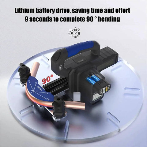 Electric Tube Bender Kit For Soft Copper And Aluminum Tubing With 1/4 To 7/8 Inch Dies Battery Powered Bender Delivers 90 Degree Bends In Just 9 Seconds Quick Tool For Precision Pipe Work
