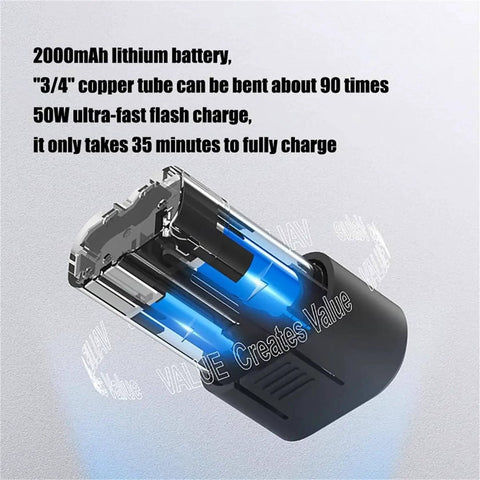 2000mAh lithium battery for Electric Tube Bender Kit with fast charge, showing internal components