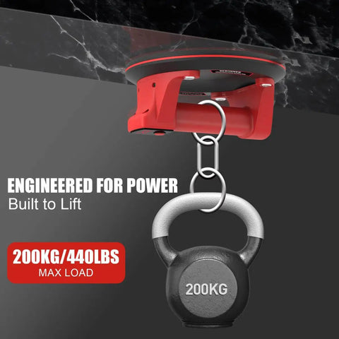 Close-up of the 8 Inch Electric Glass Vacuum Suction Cup Lifter holding a 200kg weight, showcasing industrial strength.