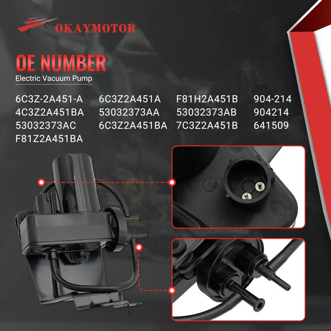 Electric Vacuum Pump For Ford F Series Super Duty And Dodge Ram With Bracket Compatible 1999 2010 shown with part numbers