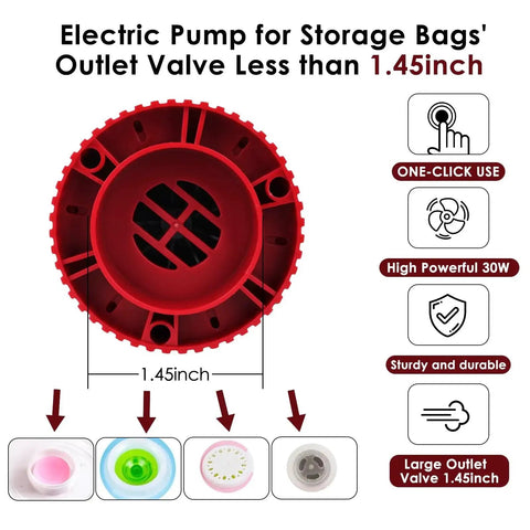 Powerful 30W Electric Vacuum Pump For Large Storage Bags Corded Vacuum Sealer With US Plug In Fast Air Removal valve details