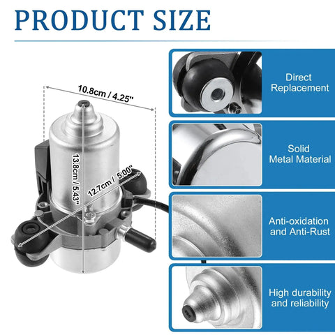 Size and features of Electric Vacuum Pump For Jeep Wrangler JK JKU 2012 2018 And Volvo GM Buick Cadillac Vehicles UP28 Replacement 12V Power Brake Booster
