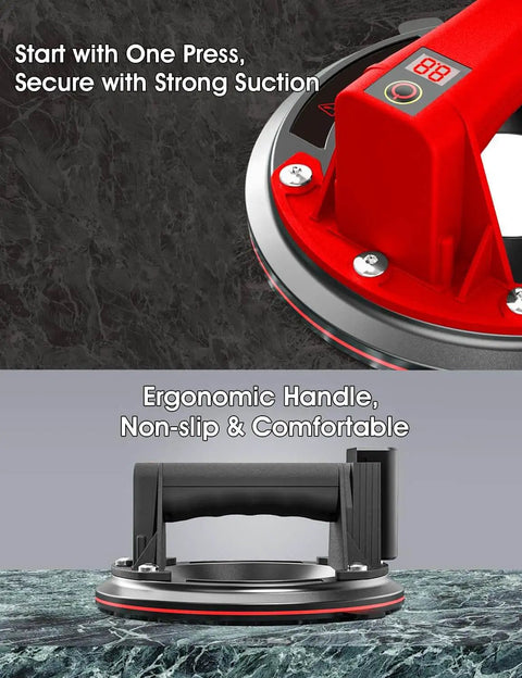 Electric Vacuum Suction Cup Lifter With 8 Inch Base featuring ergonomic handle and strong suction for secure lifting