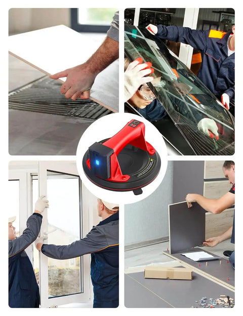 Electric Vacuum Suction Cup Lifter With 8 Inch Base, Heavy Duty 440 lbs Capacity for glass, tile, mirror, and windshield lifting
