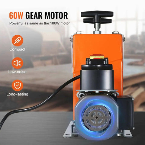 Front view of Automatic Electric Wire Stripping Machine 60W with visible stripping depth, showcasing compact, low-noise motor.