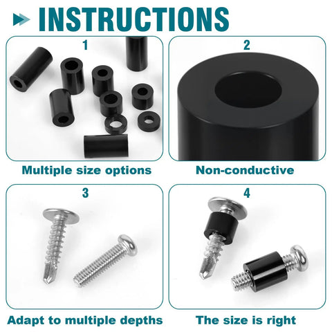 355 Piece Nylon Electrical Outlet Spacer Kit For Switch And Receptacle Screws Non Threaded Round Plastic Spacers Secure Fit