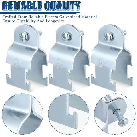 Universal EMT Pipe Strut Clamps for Strut Channel Accessory Electro Galvanized Conduit Clamp with Bolt and Nut Three Quarters Inch