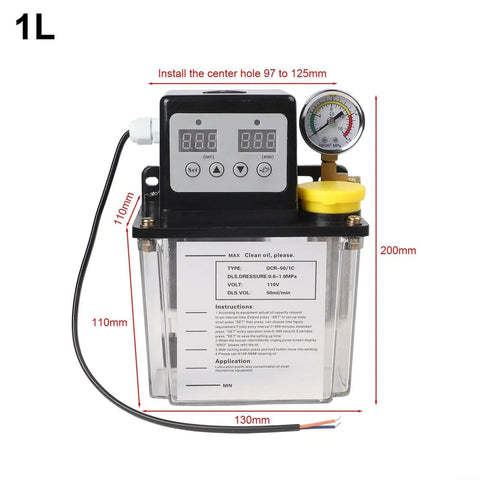 Automatic Electromagnetic Lubrication Pump 110 Volt Self Lubricating System With Encrypted Oil Cap And One Liter Capacity front view