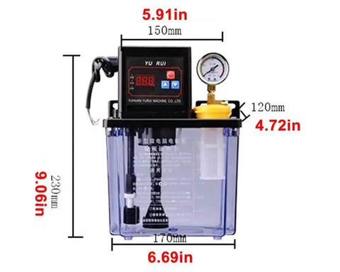 Workhorse 24V Electromagnetic Lubrication Pump For CNC Machine Tools 2L Auto Oil Dispenser with digital display and pressure gauge