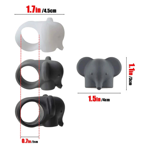 Elephant Shaped Door Handle Protectors Set For Wall Protection Silicone Door Stop Bumpers 6 Pack In Black White Gray