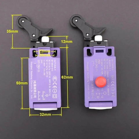 Elevator Speed Limiter Buffer With Tension Wheel Switch And Automatic Reset Manual Reset Option Wheel Equipped Replacement Part 237 TK2 11 And 237 ZK2 11 for Safer Smoother Elevator Operation, dimensions shown.
