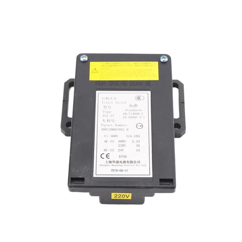 Elevator Speed Limiter Travel Switch Solenoid Valve XS1 23 Single Contact AC220V unit, black rectangular switch, 220V labeled