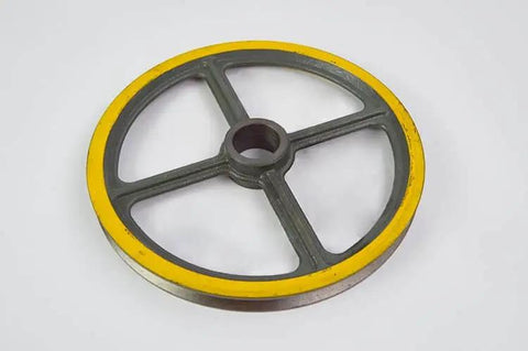 Must Have Speed Limiter Tensioning Device For Elevator Systems 250x20x6003, heavy-duty wheel, front view, durable mechanical kit