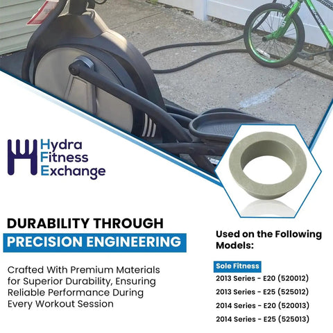 Lower Handle Bar Plastic Bushing And Spacer Replacement Part P060451 With Plastic Sleeve Bearings For Elliptical Machines shown in use.