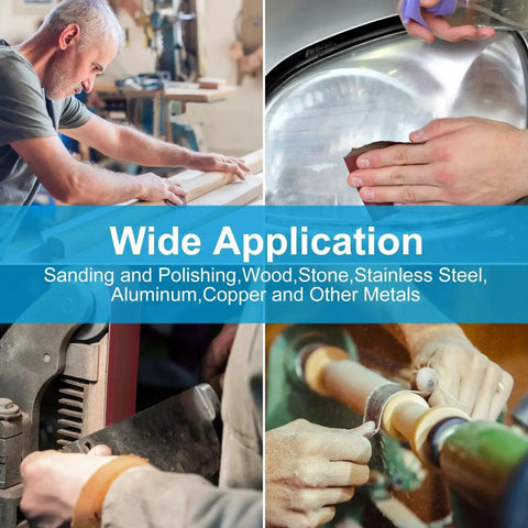 Emery Cloth Roll With Dispenser, 5 Grits Sandpaper Set for wood, metal, and automotive finishing in various applications