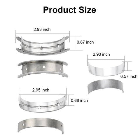 Engine Crankshaft Main And Connecting Rod Bearing Kit For Scion FRS Subaru BRZ Toyota 86 And More Street Ready Fit For Forester Impreza Legacy Outback XV Crosstrek 2011 Through 2022 Replacement Bearings Set with dimensions labeled
