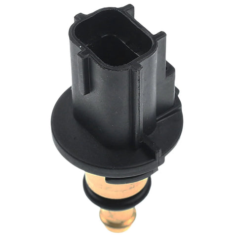 Engine coolant temperature sensor with black plastic housing and brass probe