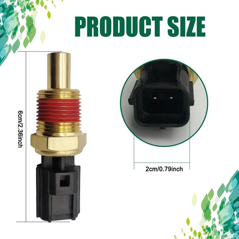 Middrivr Engine Coolant Temperature Sensor for Jeep Grand Cherokee; brass body with red seal and black connector.