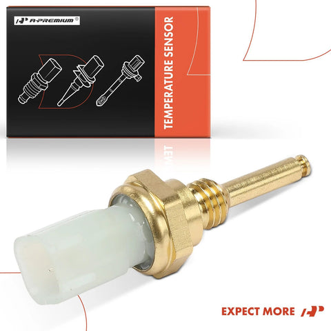 A-Premium engine coolant temperature sensor with brass body and two-pin connector