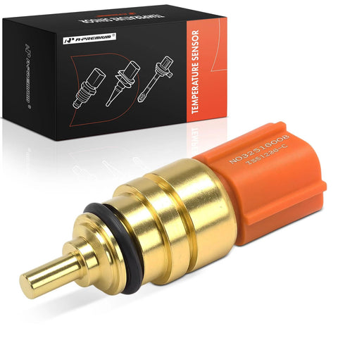 Engine coolant temperature sensor by A-Premium, 4-pin brass body with orange connector