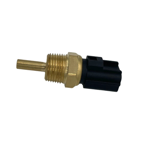 Engine coolant temperature sensor, brass threaded stem, black plastic connector