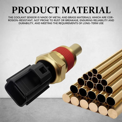 Rebvugr engine coolant temperature sensor with brass body, black plastic connector, and red sealing ring for use.