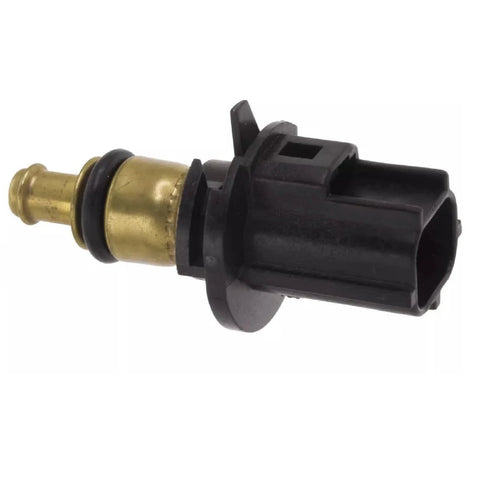 Engine coolant temperature sensor with brass body and black plastic electrical connector