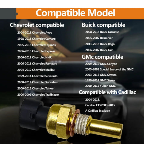 NOTISH engine coolant temperature sensor, brass threaded body with black plastic connector and white O-ring