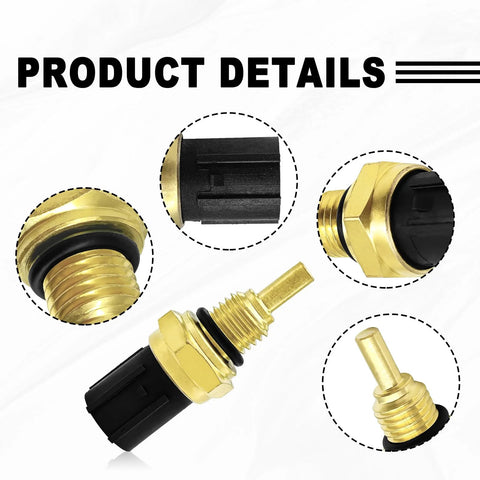 SYudwen engine coolant temperature sensor with brass body and black plastic connector; threaded fitting and O-ring visible