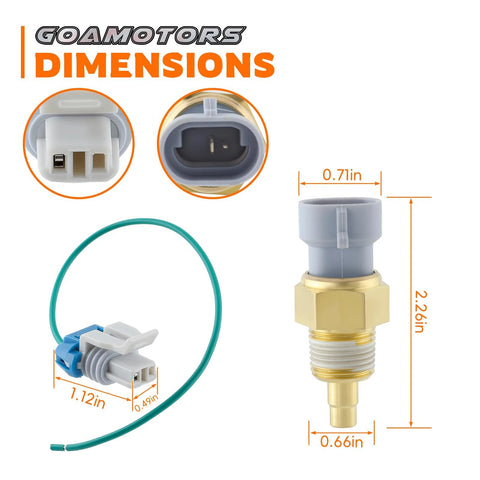GoaMotors 213-77 engine coolant temperature sensor with brass threaded body and gray plastic connector