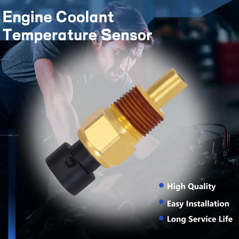 Engine coolant temperature sensor, AcornTech 213-928, brass threaded body with black connector