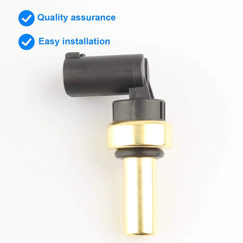 Coolant temperature sensor (ECT) with brass probe and black connector, model 55591401.