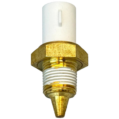 MecXora engine coolant temperature sensor with white plastic top and brass threaded base