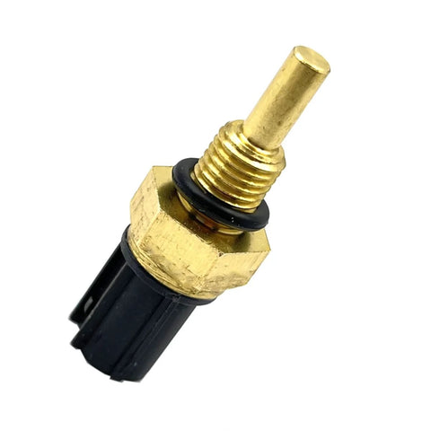 Engine coolant temperature sensor with brass threaded body and black plastic connector