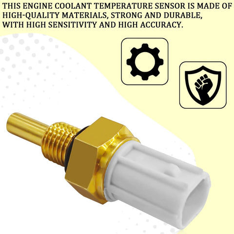 SamWinGear coolant temperature sensor, gold brass body with white connector, for Honda 37870-PLC-004/37870PNA003