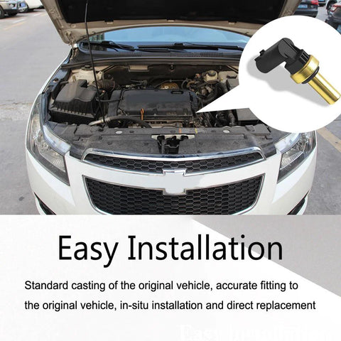 Zufoty engine coolant temperature sensor with black connector and brass probe in car engine bay