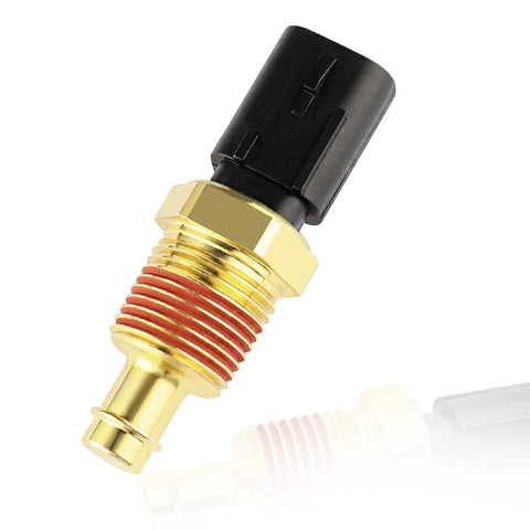 Engine coolant temperature sensor with brass threaded body and black connector, OEM 5149077AB