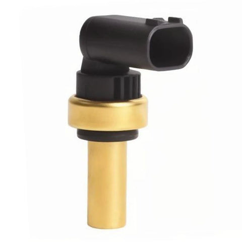 Engine coolant temperature sensor with brass body and black plastic connector
