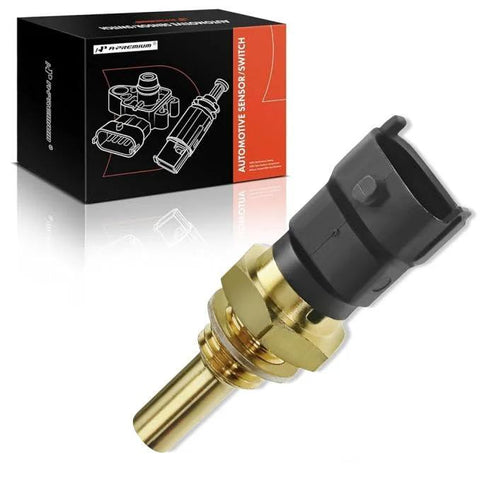 A-Premium engine coolant temperature sensor with brass probe and black connector