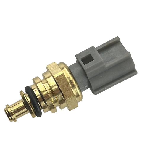 Engine coolant temperature sensor with brass threaded body and gray connector