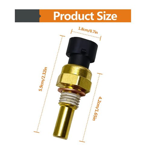 NOTISH engine coolant temperature sensor with brass body and black connector for Chevy and GMC SUVs and vans.