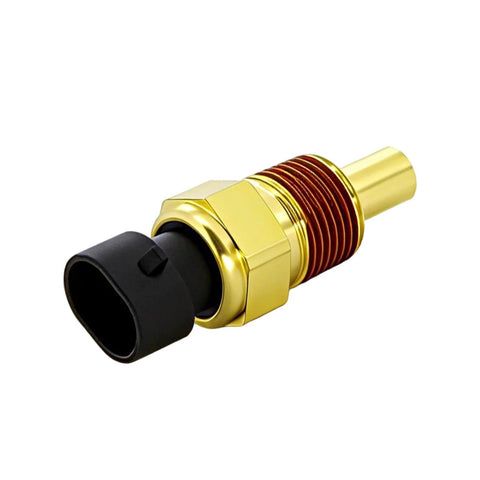 Engine coolant temperature sensor with brass threaded body and black connector, for Chevy and GMC trucks
