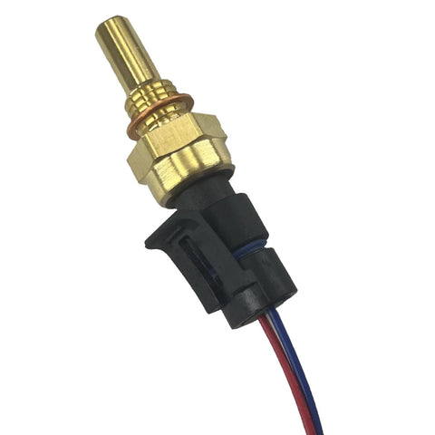 WEITARI engine coolant temperature sensor with brass threaded body and black plastic connector, red and blue wires