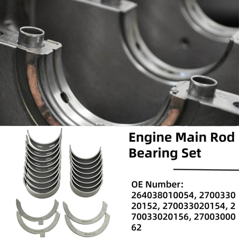 Main And Connecting Rod Bearing Kit For 2.0L Turbo I4 Engines Fits A220 A35 AMG CLA250 CLA35 GLA250 GLE350 2021 Models Replacement 264038010054 270033020156 2700300062