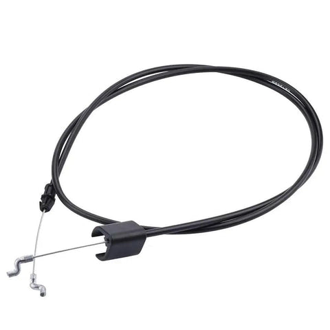 Engine safety cable, 61.5 inches long, with Z-bend ends for walk-behind mowers, shown in full length with black conduit.