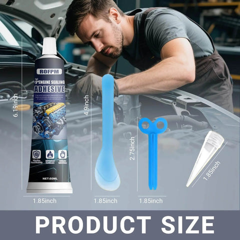 Mechanic using Oil Resistant Engine Silicone Sealant Gasket Maker, Sensor Safe And Flexible RTV Sealant for Engine Gaskets, Two Tubes