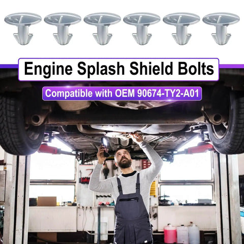 14 Piece Lower Engine Cover Pin Screw Set Includes 6 Radiator Access Pins 2 Lower Cover Bolts And 6 Engine Splash Shield Clips
