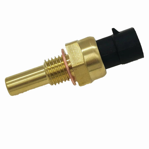 Engine coolant temperature sensor, brass body with threaded fitting and black plastic connector