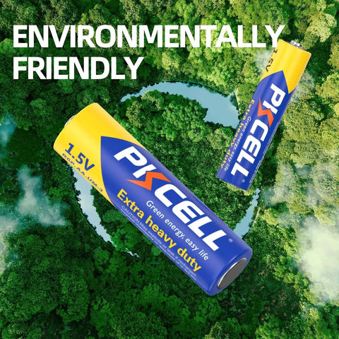 AA And AAA Battery Combo Pack 80 Count 1.5V Carbon Zinc High Energy Batteries in nature setting.