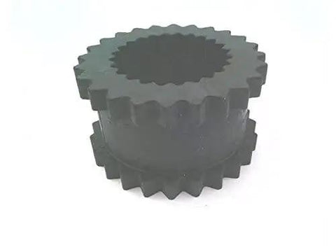 Flexible EPDM Coupling Sleeve 7J One Piece Solid For Motors And Gearbox Clutch Systems By TB Woods, black ribbed cylindrical sleeve